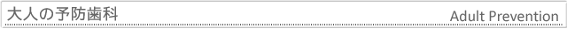 大人の予防歯科